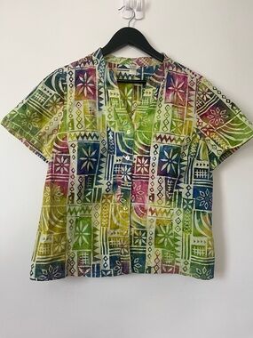 Christopher & Banks Multicolor Batik Print Blouse